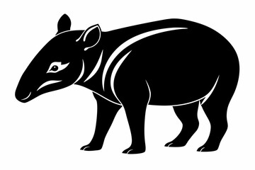 tapir line art silhouette vector illustration
