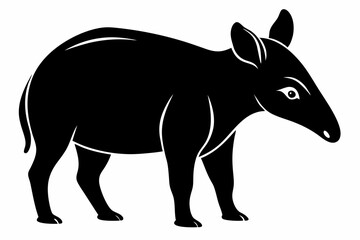 tapir line art silhouette vector illustration
