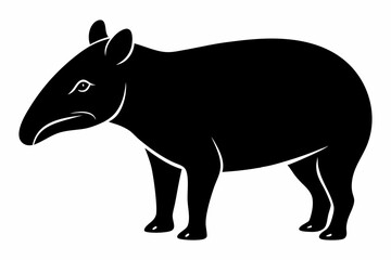 tapir line art silhouette vector illustration