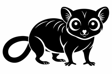 tarsier line art silhouette vector illustration