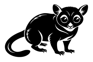tarsier line art silhouette vector illustration