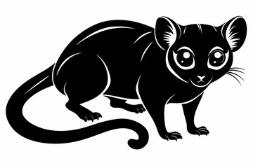 tarsier line art silhouette vector illustration