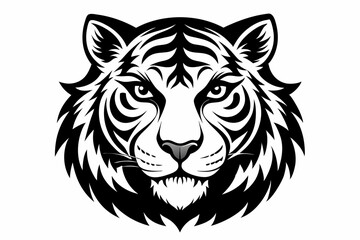 Obraz premium tiger head line art silhouette vector illustration