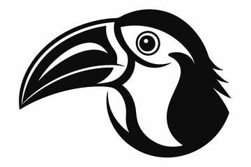 toucan head line art silhouette vector illustration