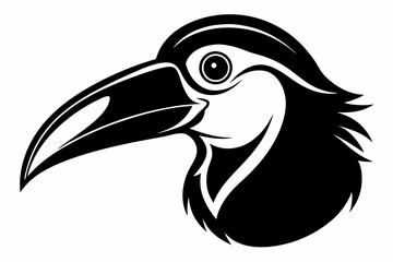 toucan head line art silhouette vector illustration