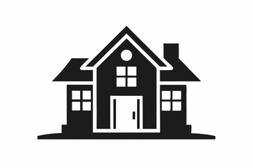 web home flat icon line art silhouette vector illustration