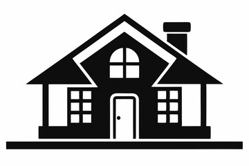 web home flat icon line art silhouette vector illustration