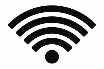 wifi wireless internet signal flat icon line art silhouette vector illustration