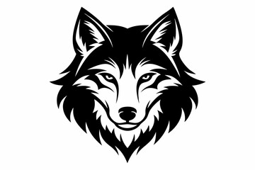 wolf head line art silhouette vector illustration