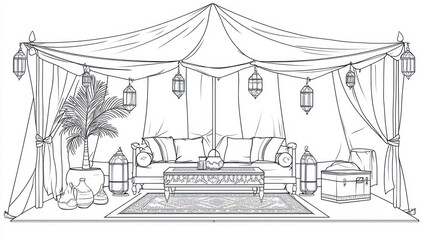 Elegant desert tent interior design