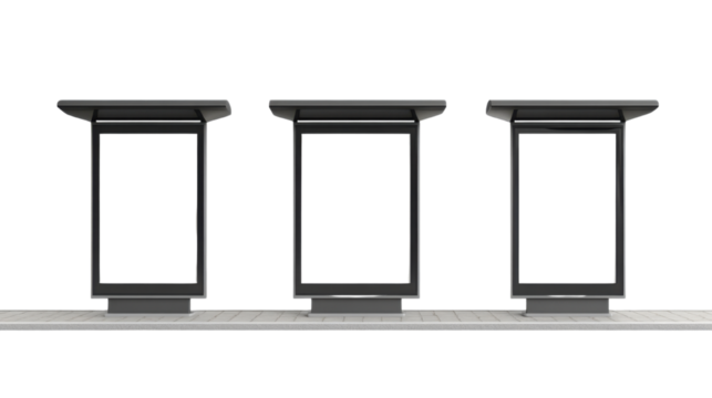 blank sidewalk advertising stand isolated on transparent background - Powered by Adobe