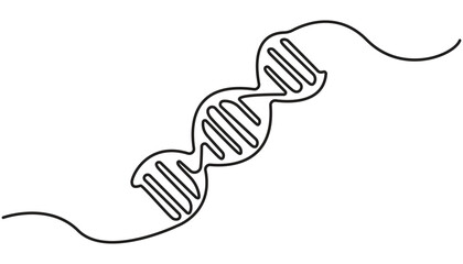 Obraz premium DNA in detailed one line drawing. Scientific research concept. Minimalist vector
