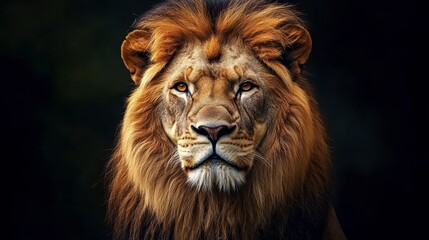 Fototapeta premium Majestic Lion Portrait Close-up
