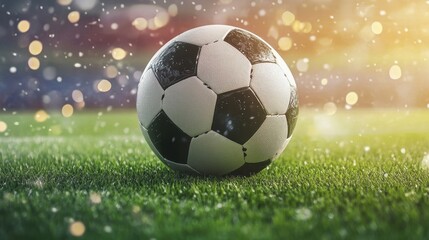 Classic Soccer Ball on Field