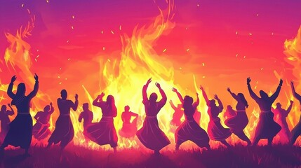 Dancing Silhouettes at Sunset