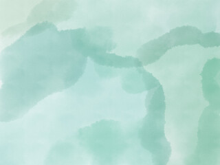 緑、青緑の水彩画の背景、水面、壁紙