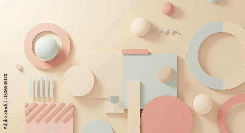 Poster The image is a colorful abstract piece with various shapes and sizes of circles