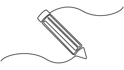 Obraz premium Pencil Continuous one Line Art Illustration