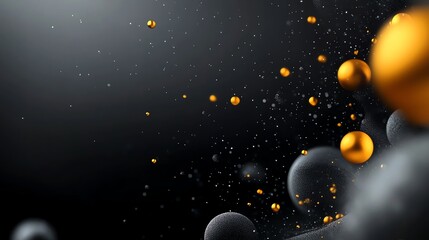 Fototapeta premium Dark moody background with delicate glowing orbs, soft and atmospheric luxury