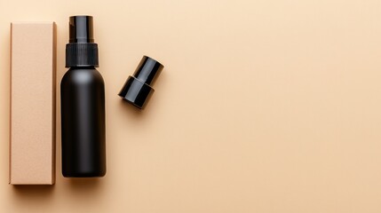 Minimalistic product photography depicting a spray bottle and its packaging