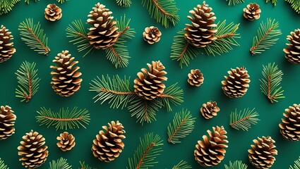 Obraz premium pine cones on a wooden background