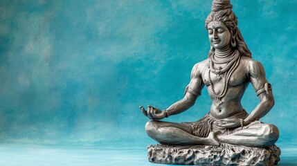 Serene Silver Shiva Statue