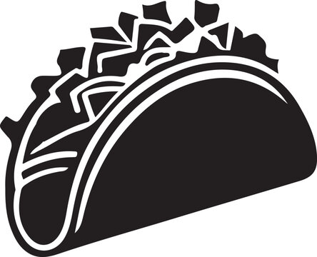 recommend clip art: Tacos silhouette vector art illustration. Tacos vector icon. Taco with tortilla shell Mexican lunch flat vector icon for food apps and websites.
