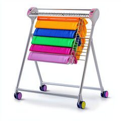 Practical rolling laundry cart designed for easy transport of clothes with a simple yet efficient design captured in a realistic photography setting for home or