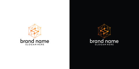 Letter S and electric logo design inspiration technology