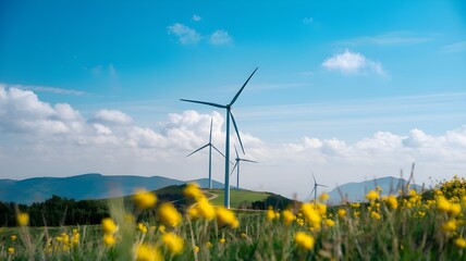  Stunning View of Isolated Wind Turbines Set Against a Clean White Background, Showcasing the Power of Renewable Wind Energy in an Elegant, Minimalist Style