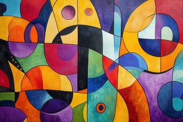 Fototapeta premium Abstract Colorful Geometric Art Painting