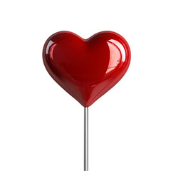 heart shaped lollipop isolated on white