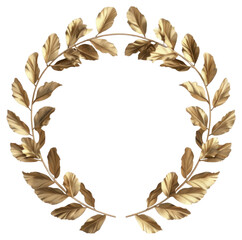 PNG Gold laurel wreath elegant golden design.