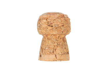 Champagne cork isolated on white background.