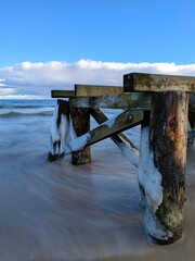 wooden bridge over the sea