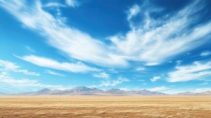 Panoramic view of the expansive Atacama Desert under a dynamic sky landscape