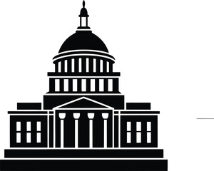 Washington Capitol Silhouette Vector Design, U.S. Capitol Icon 
