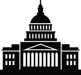 Washington Capitol Silhouette Vector Design, U.S. Capitol Icon 