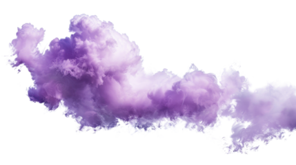 Purple clouds creating a dreamlike atmosphere on transparent background