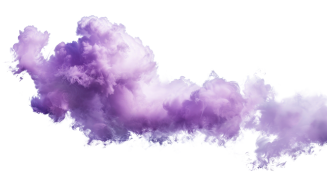 Purple clouds creating a dreamlike atmosphere on transparent background