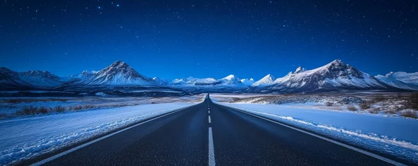 Fototapeten Snowy Mountain Road at Night (6) © ANZ studio