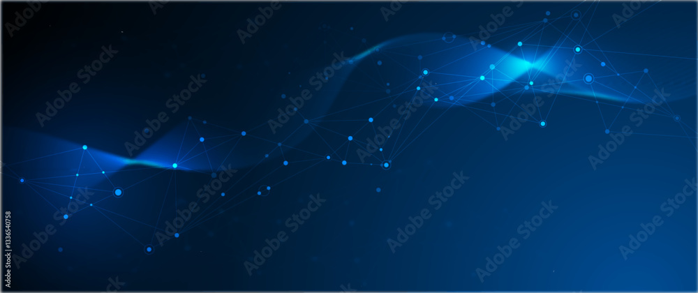 Leinwandbilder vector digital datum, molecule background. big data, hi tech technology, light line design. illustra