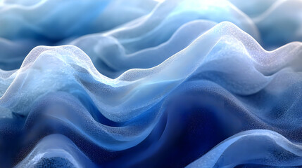 Fototapeta premium Flowing Blue Fabric Texture Abstract Wave Pattern Background Design Textile Material Smooth Elegant Soft Ripples 3D Render