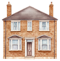 Obraz premium PNG Brown brick semi-detached houses architecture illustration building.