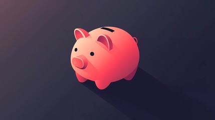 Stylized piggy bank with cash, illustrating personal finance, economic strategy, and budgeting ideas, ideal for business finance concepts, digital book illustration