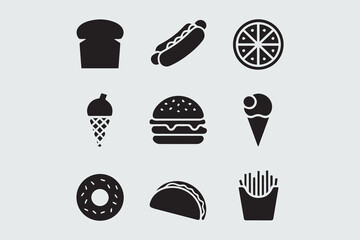 Tasty Treats A Fun Array of Fast Food Icons vector