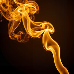 Mystical golden smoke swirling on dark background, atmospheric ambiance