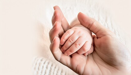 Soft pencil sketch of a tiny baby hand gently wrapped around an adult’s finger, enhanced with warm blush tones, capturing tender connection and intimate family moments.
