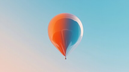 Fototapeta premium A shiny colorful balloon floating against a clear blue sky.