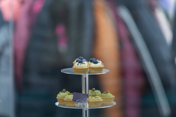 Wedding sweets prepared for the celebration. Confectionery products for sale